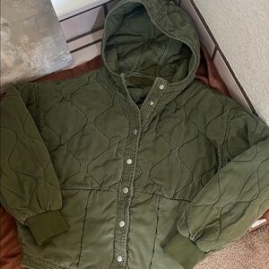 Blank NYC Olive Green Puffer Jacket. Anthropologie Line, size S.